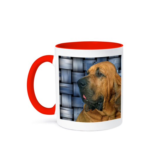 3dRose, Bloodhound, 11oz Two-Tone Red Mug