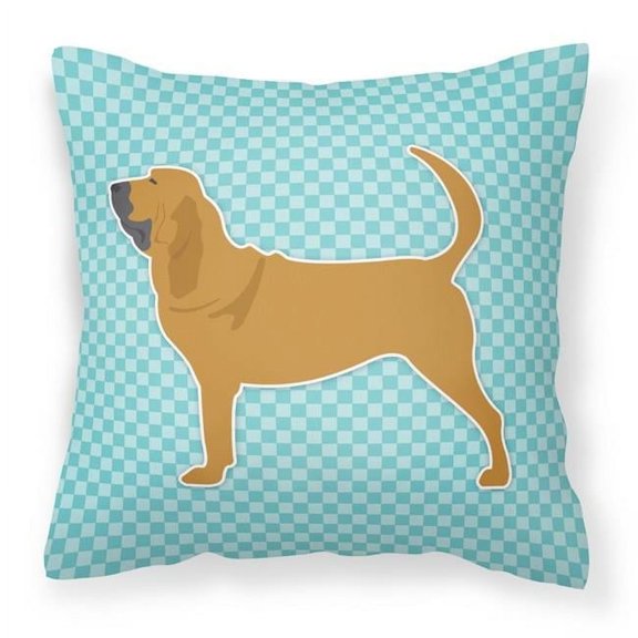 Bloodhound Checkerboard Blue Fabric Decorative Pillow