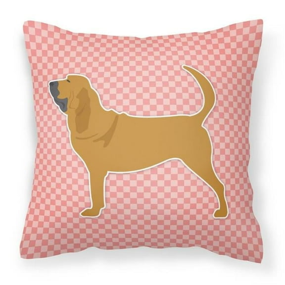 Bloodhound Checkerboard Pink Fabric Decorative Pillow