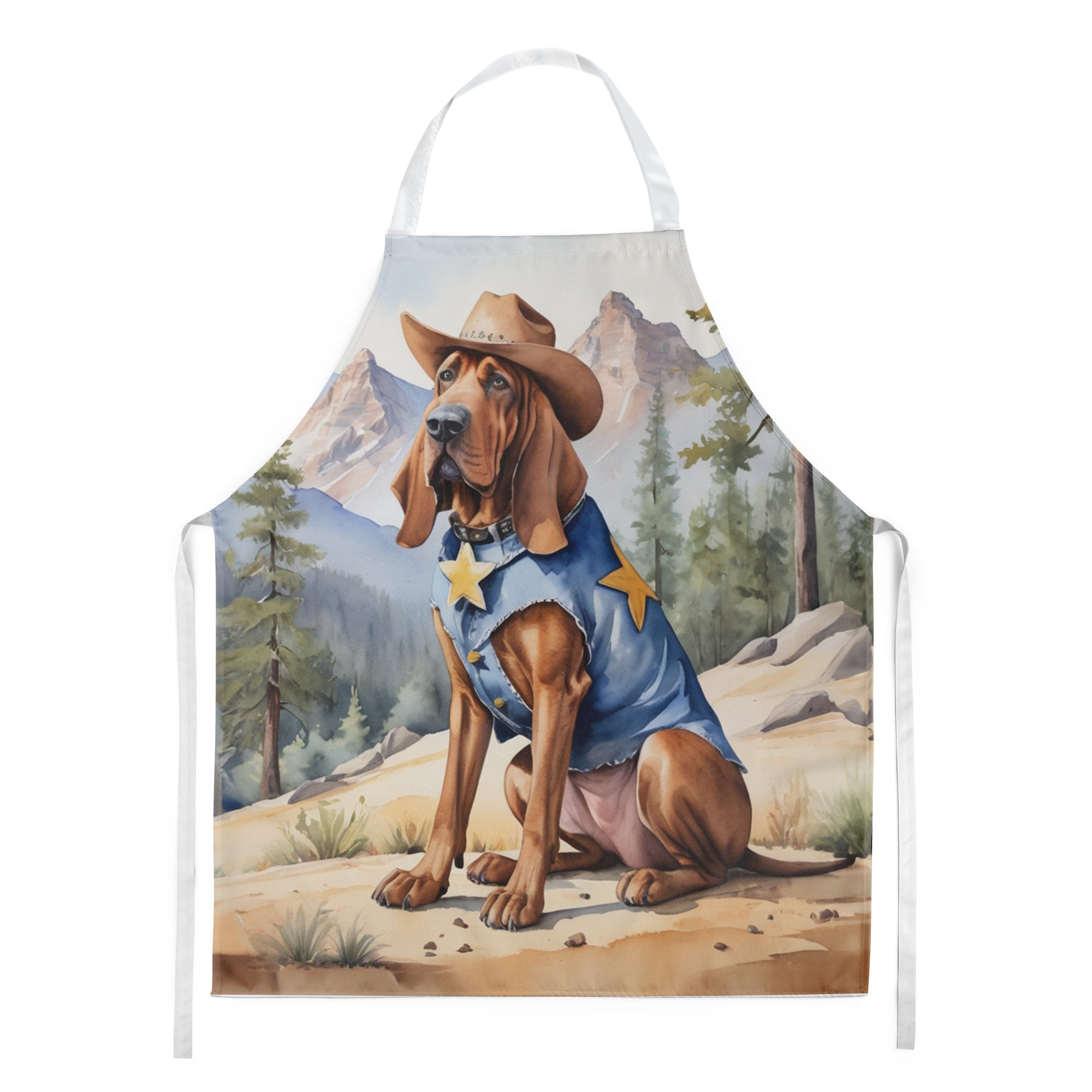 Bloodhound Cowboy Welcome Apron 27 in x 30 in