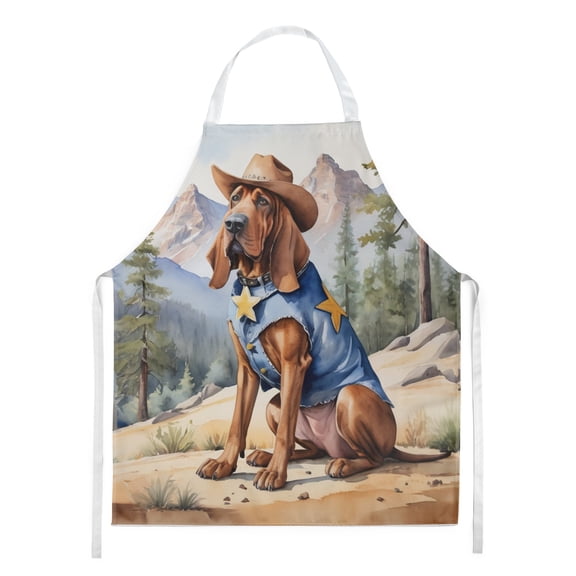Bloodhound Cowboy Welcome Apron 27 in x 30 in