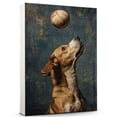 thumbnail image 1 of Bloodhound Cute Dog Volleyball Poster Canvas – Retro Bloodhound Dog Batter in Action With Volleyball for Themed Living Room, 1 of 5