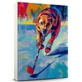 thumbnail image 1 of Bloodhound Dog Ice Hockey Art Canvas – Bloodhound Dog Playing Ice Hockey Wall Art, Dog Lover Canvas, Sports Theme Decor for Living Room, 1 of 5