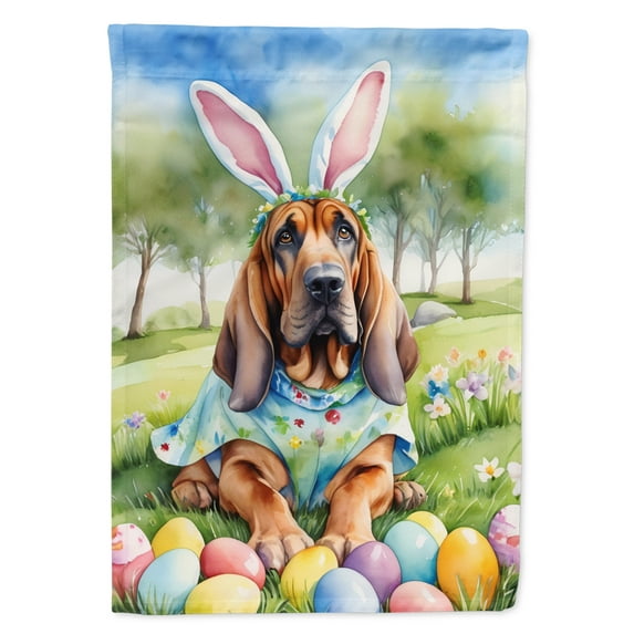Bloodhound Easter Egg Hunt House Flag 28 in x 40 in
