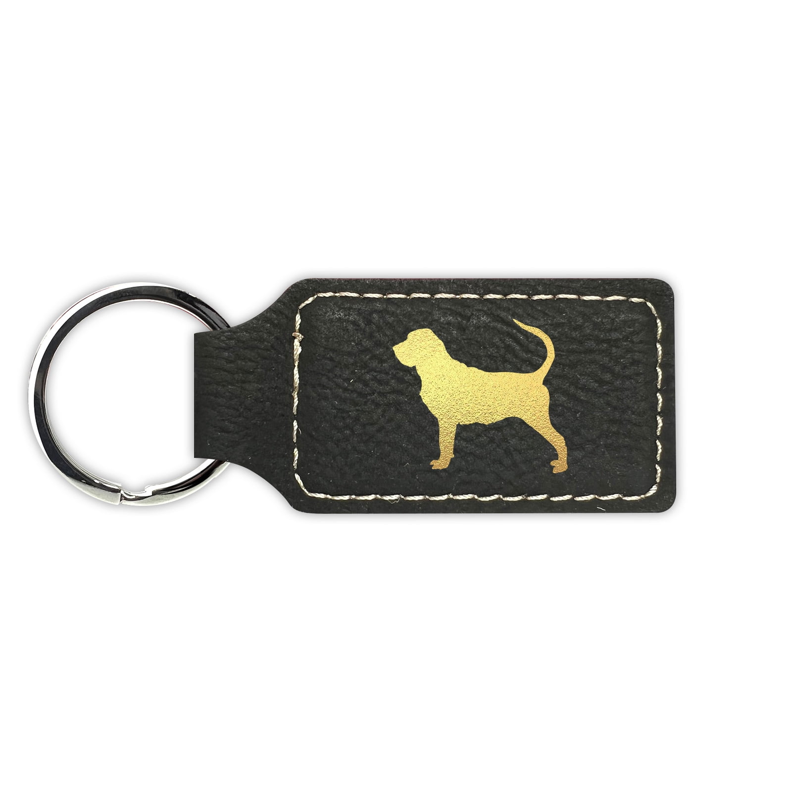 Bloodhound Keychain Leatherette Rectangle - Laser Engraved - Many ...