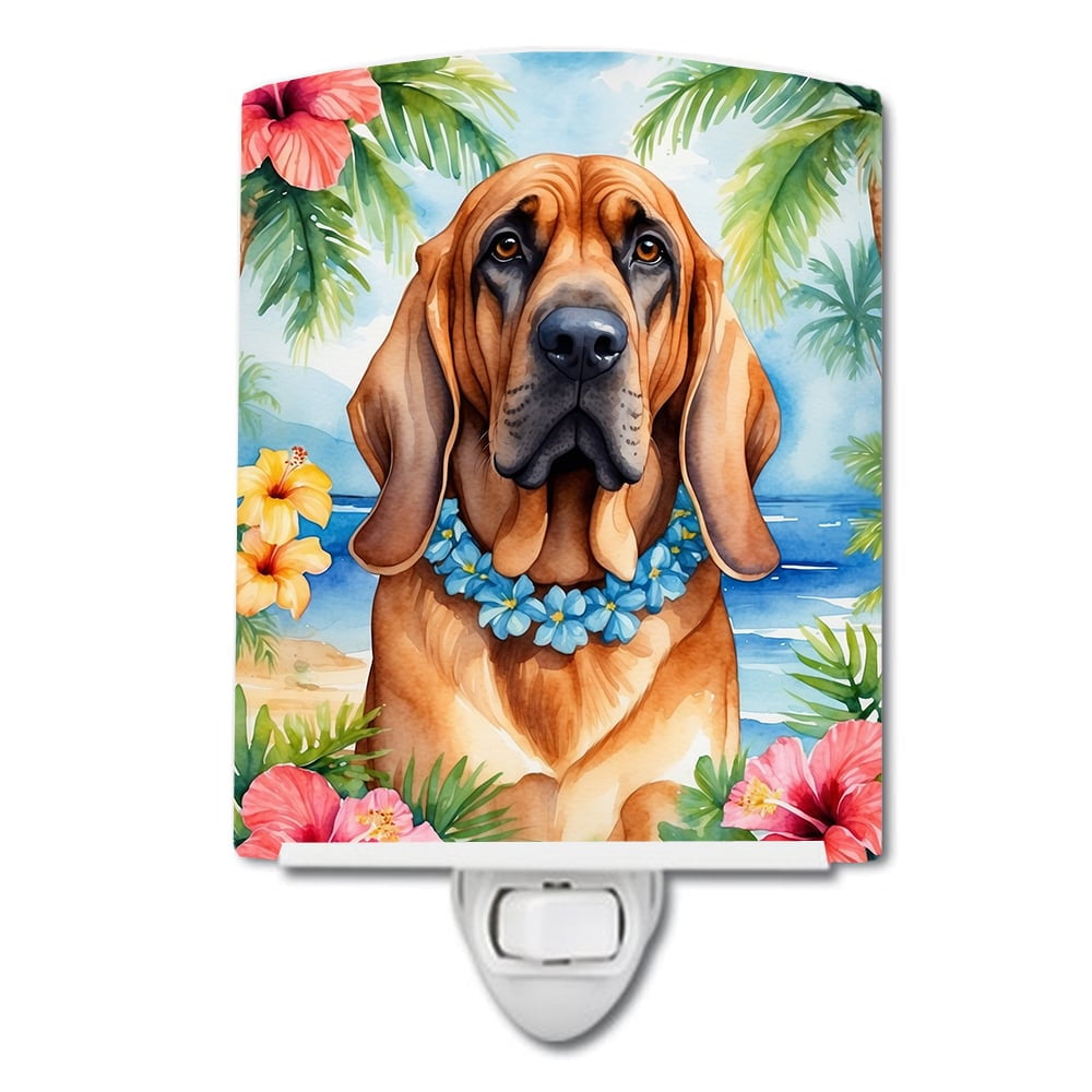 Bloodhound Luau Ceramic Night Light 4 in x 6 in