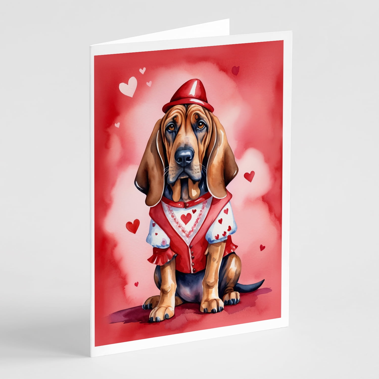 Bloodhound My Valentine Greeting Cards Pack of 8 7 in x 5 in