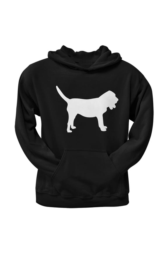 Bloodhound Silhouette Black Adult Hoodie