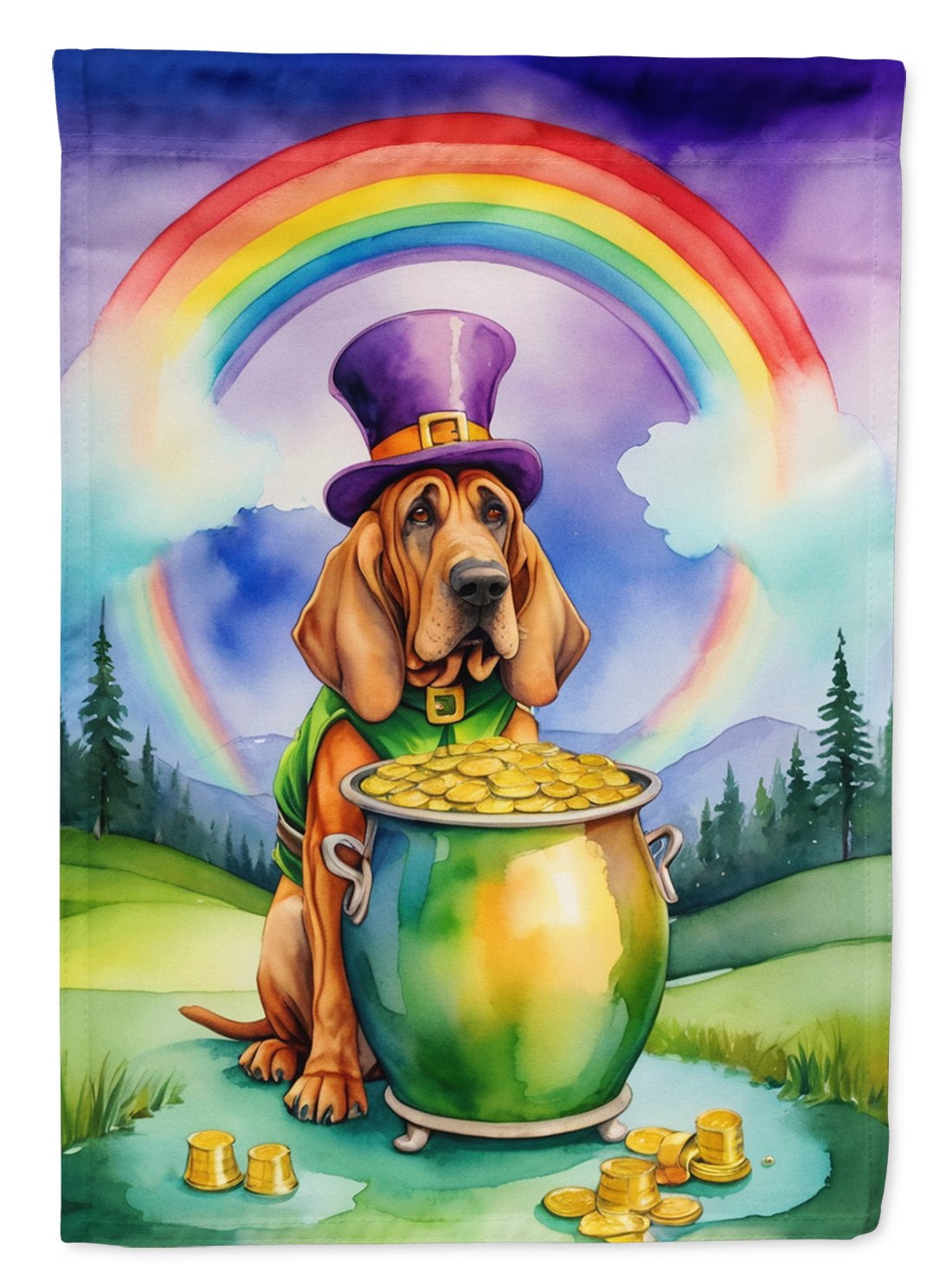 Bloodhound St Patrick's Day House Flag 28 in x 40 in