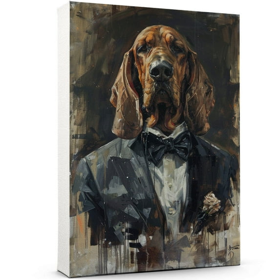 Bloodhound Wall Art Abstract Dog Posters - Bloodhound Dog Canvas Wall Art For Bedroom Decor - Vintage Wall Decor - Gifts For Girlfriend