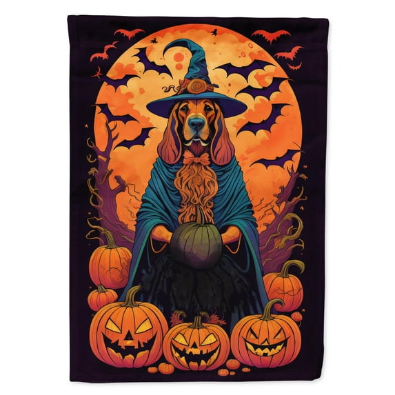 Bloodhound Witchy Halloween Garden Flag 11.25 in x 15.5 in