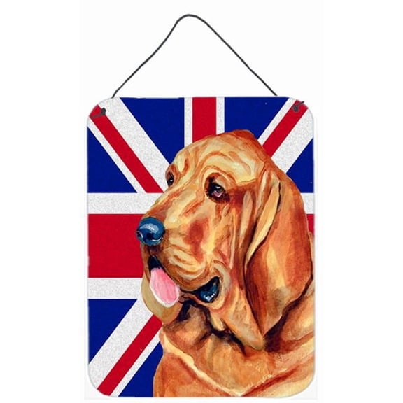 Bloodhound With English Union Jack British Flag Aluminium Metal Wall Or Door Hanging Prints