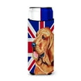 thumbnail image 1 of Bloodhound with English Union Jack British Flag Ultra Hugger for slim cans, 1 of 6