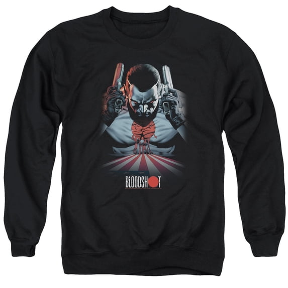 Bloodshot Blood Lines Adult Crewneck Sweatshirt Black
