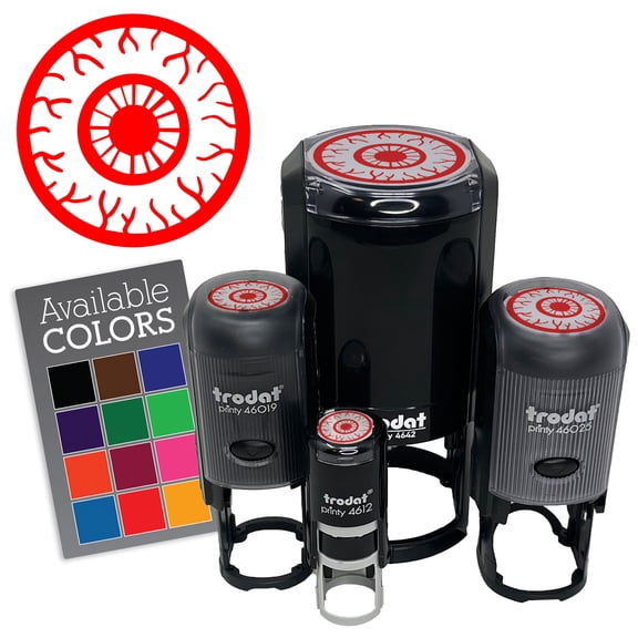 Bloodshot Realistic Veiny Eye Pupil Self-Inking Rubber Stamp for Stamping Ink Stamper Crafting Planners - 1/2 Inch Mini - Dry Pad (No Ink)
