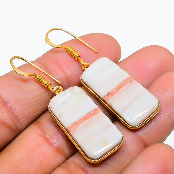 Bloodstone Gemstone 925 Solid Sterling Silver Jewelry Earring 1.73"