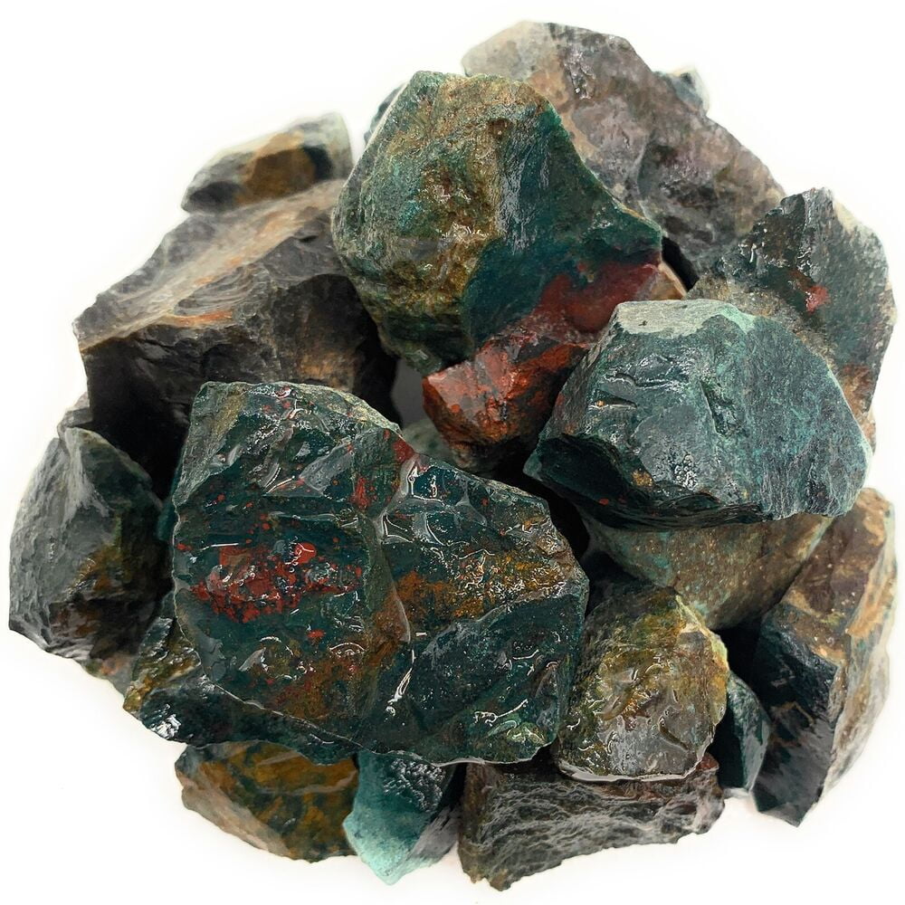 Bloodstone Rough Rocks for Tumbling for Dispelling Fear and Anxiety