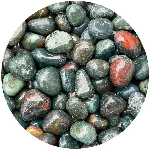 Bloodstone Tumbled Stones, Polished Natural Bloodstone Gemstone, Bloodstone Healing Crystals (Bloodstone, 1 Pound)