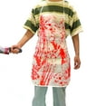 thumbnail image 1 of Bloody Apron, Halloween Butcher Apron, Red Spatter Horror Apron for Haunted Houses and Costume Parties, Scary and Realistic Bloody Effect, One Size Fits Most, Polyester Cooking Apron, 1 of 6