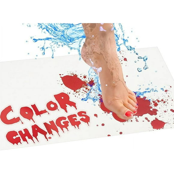 Bloody Bath Mat - The Official and Authentic Mat That Turns Red When Wet Small Size - Blood Mat Footprints Disappear Like Magic