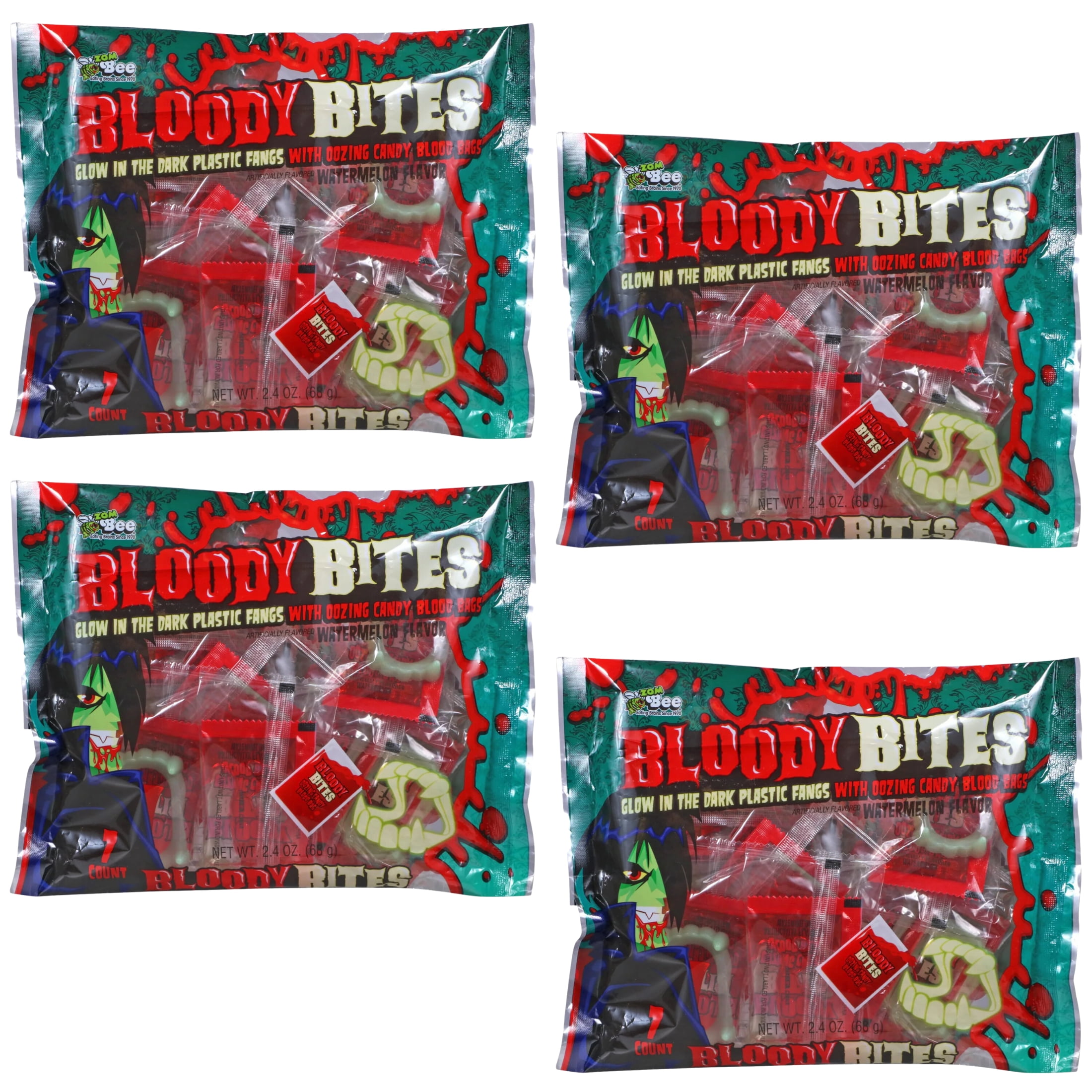 Bloody Bites Watermelon Vampire Novelty Candy 2.4Oz Watermelon Flavored