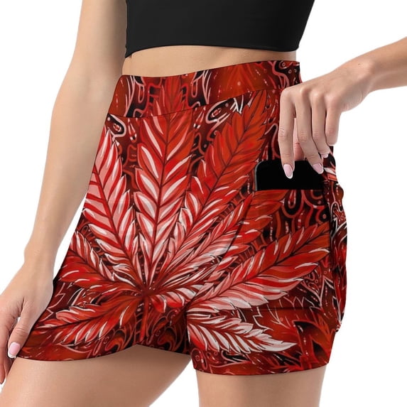 Boys Camo Shorts With Maple Leaf Print – Summer Athletic Shorts, Elastic Waist, Multiple Pockets