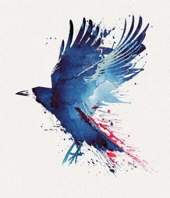 Bloody Crow Canvas Art - Robert Farkas (24 x 24)