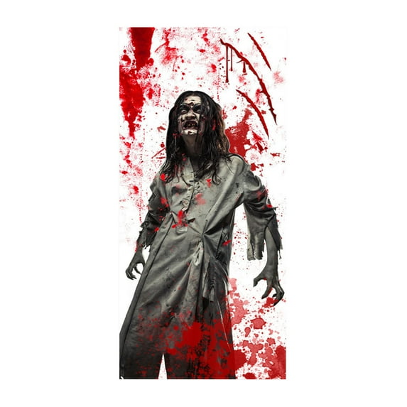 Bloody Halloween Decorations Spooky Door Cover, Horror Zombie Window Clings, Scary Halloween Party Wall Decal Bedroom Inside Decor