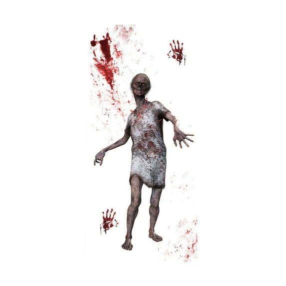 Bloody Halloween Decorations Spooky Door Cover, Horror Zombie Window Clings, Scary Halloween Party Wall Decal Bedroom Inside Decor