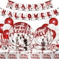 thumbnail image 1 of Bloody Hand Halloween Flag, Disposable Theme Party Tableware Set, Includes Plates, Napkins, And Plastic Tablecloths,For Horror Theme Party, Food-Grade Safe Ink, Suitable For Indoor And Outdoor Use, 1 of 2