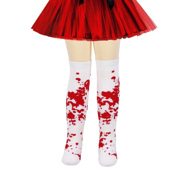 Bloody Knee Highs Socks Thigh High Socks Over the Knees Sock Long Tube Sock Halloween Cosplay Costume for Kids Hosiery