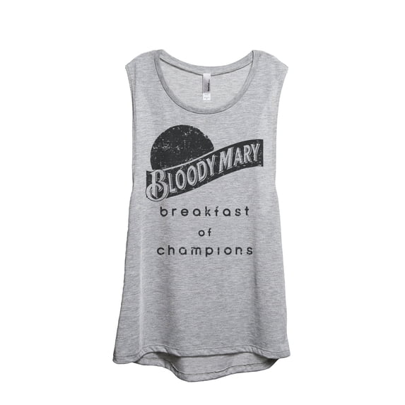 Bloody Mary Breakfast Of Champions Women's Fashion Sleeveless Muscle Tank Top Tee Sport Grey Large