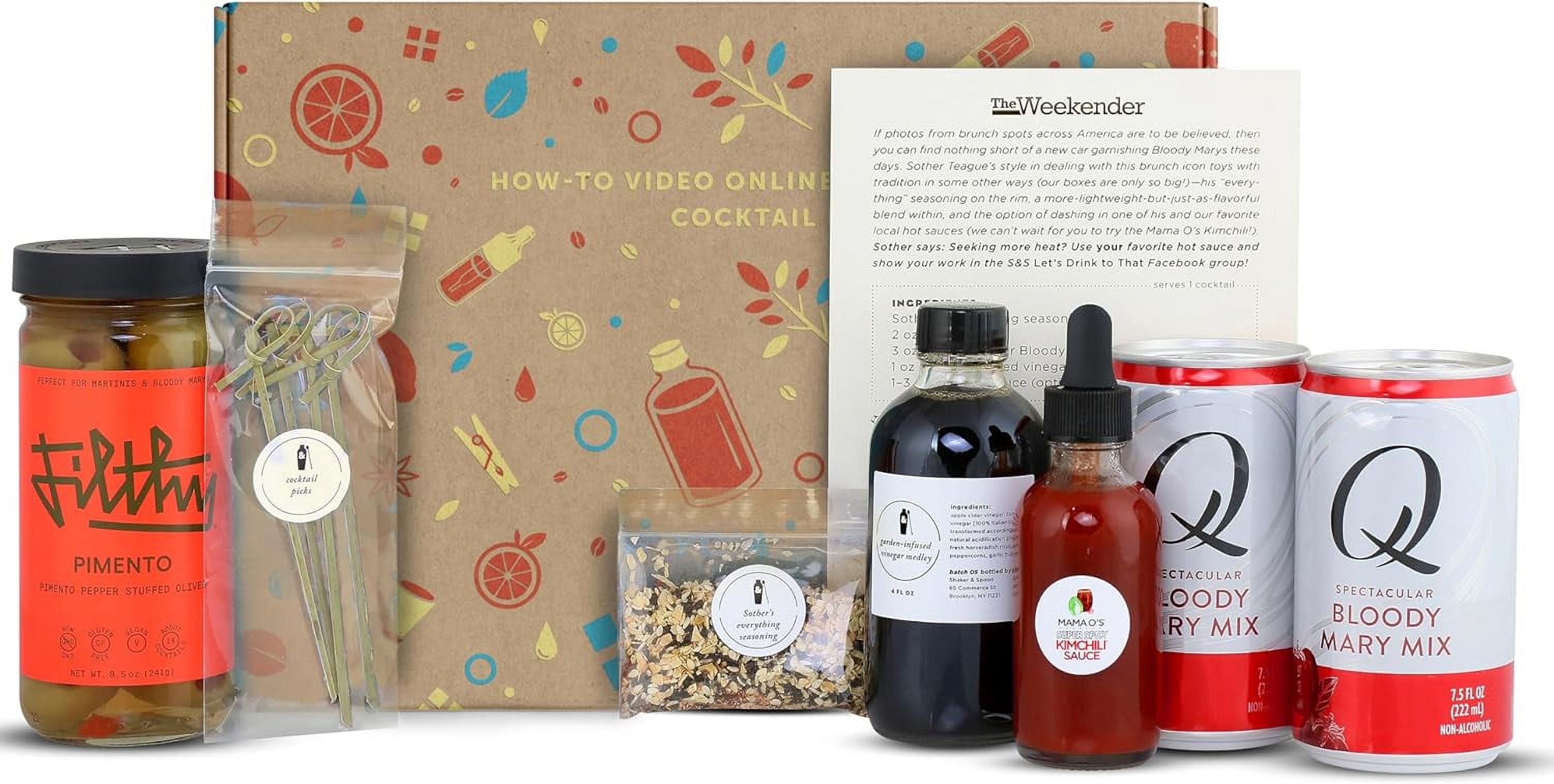 Bloody Mary Cocktail Kit, Bartender Kit with Bloody Mary Mix, Cocktail