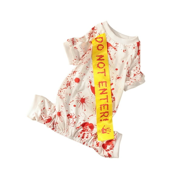 Bloody Pet Costume Halloween Costumes Cosplay Clothes, Scary Dog Cat Party Costume Jumpsuit for Small Medium Large Dogs Cats Outfit Apparel, L