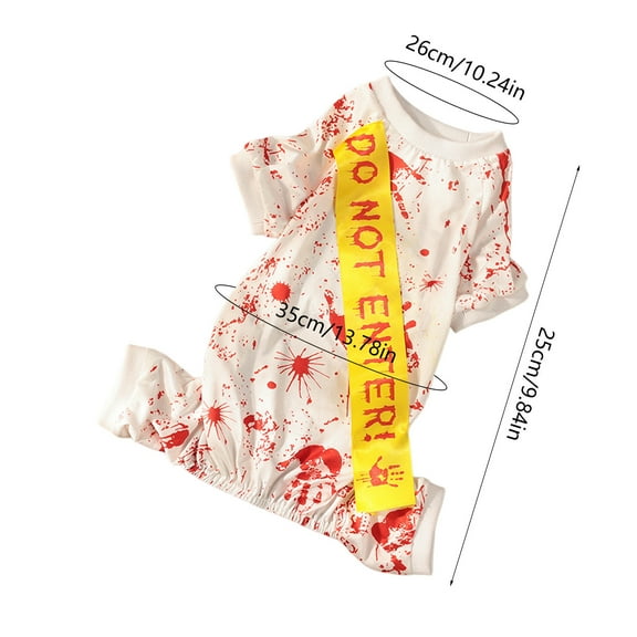 Bloody Pet Costume Halloween Costumes Cosplay Clothes, Scary Dog Cat Party Costume Jumpsuit for Small Medium Large Dogs Cats Outfit Apparel, S
