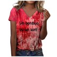 Bloody Shirt Women Halloween Funny Blood Horror V Neck T Shirt Blood