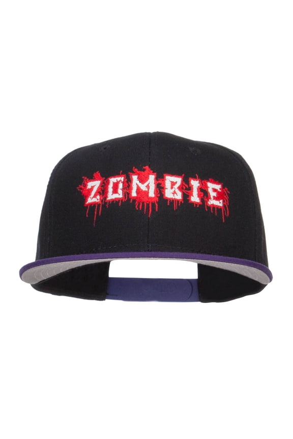 Bloody Zombie Embroidered Two Tone Snapback - Purple Black OSFM