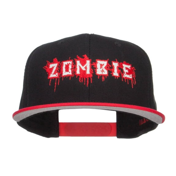 Bloody Zombie Embroidered Two Tone Snapback - Red Black OSFM