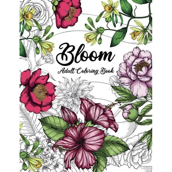 Pre-Owned Bloom Adult Coloring Book: Beautiful Flower Garden Patterns and Botanical Floral Prints - (Paperback 9798741189733) by Prism Press