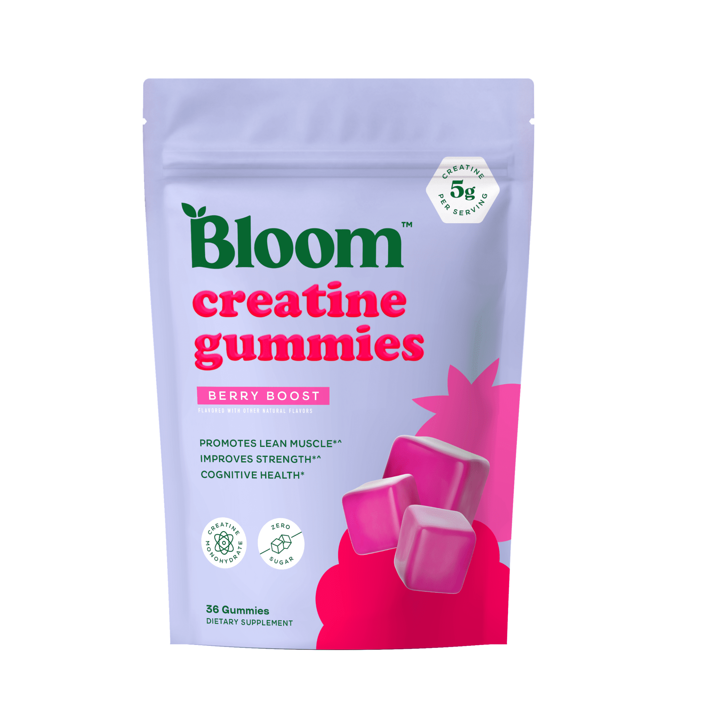Bloom Nutrition Creatine Gummies, 36 Gummies, 12 Servings, Vegan