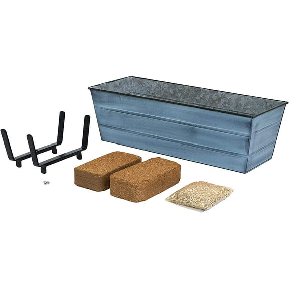 Bloom Box Garden Growing Kit Medium Blue with Brackets for 2 x 6 Railings