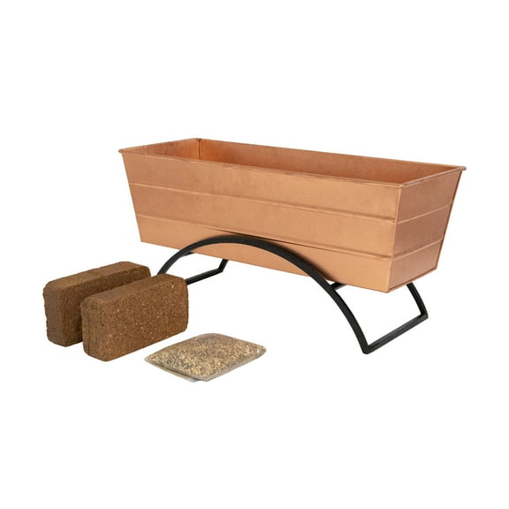 Bloom Box Garden Growing Kit, Medium Copper with Odette Stand