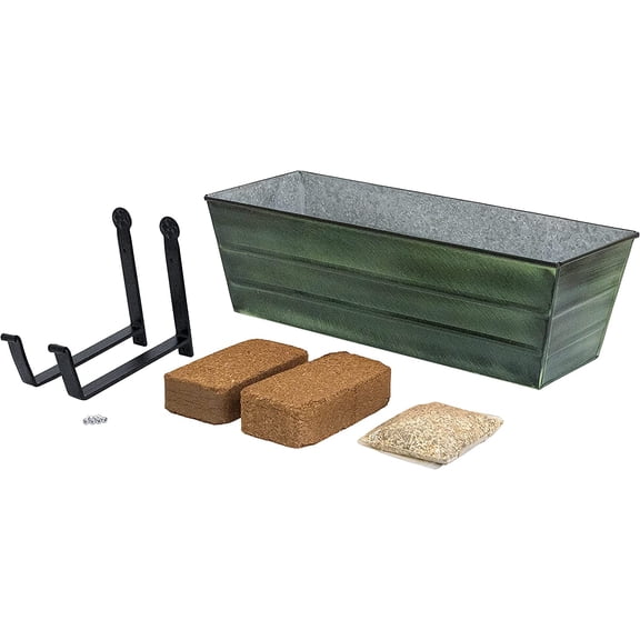 Bloom Box Garden Growing Kit Medium Green with Wall Brackets