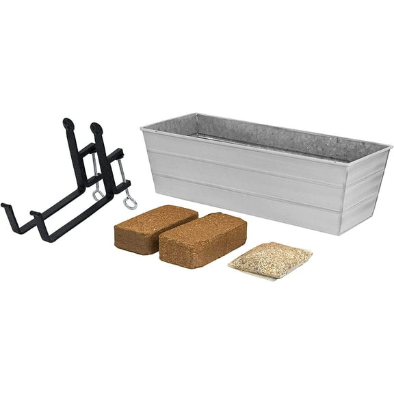 Bloom Box Garden Growing Kit Medium White with Clamp-On Brackets