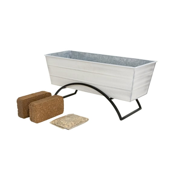 Bloom Box Garden Growing Kit, Medium White with Odette Stand