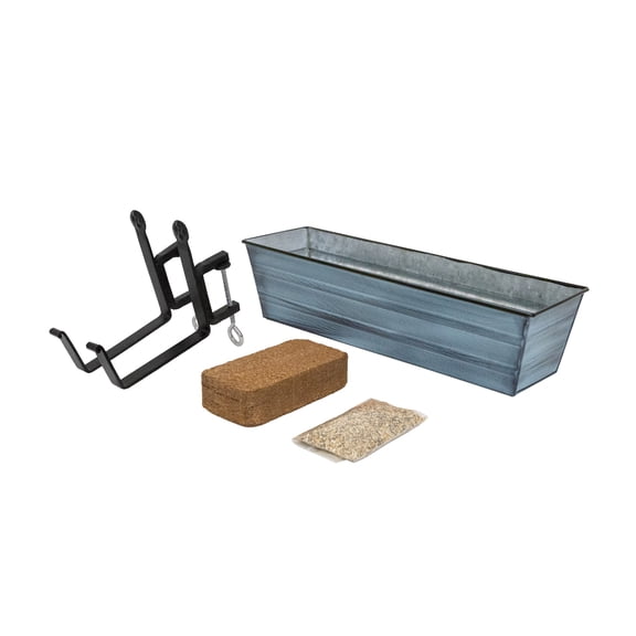 Bloom Box Garden Growing Kit, Small Blue with Clamp-On Brackets,