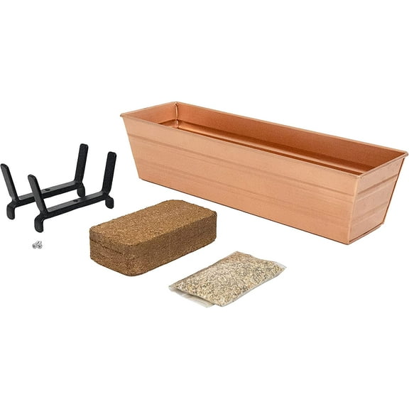 Bloom Box Garden Growing Kit Small Copper with Brackets for 2 x 6 Railings