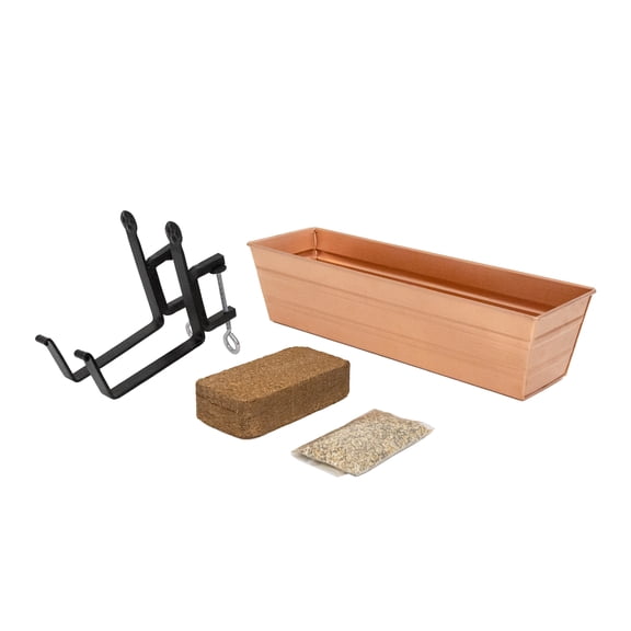 Bloom Box Garden Growing Kit, Small Copper with Clamp-On Brackets