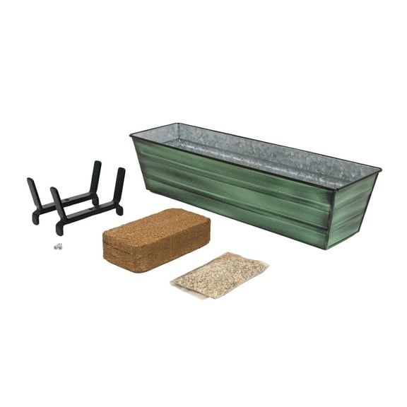Bloom Box Garden Growing Kit, Small Green with Brackets for 2 x 6 Railings