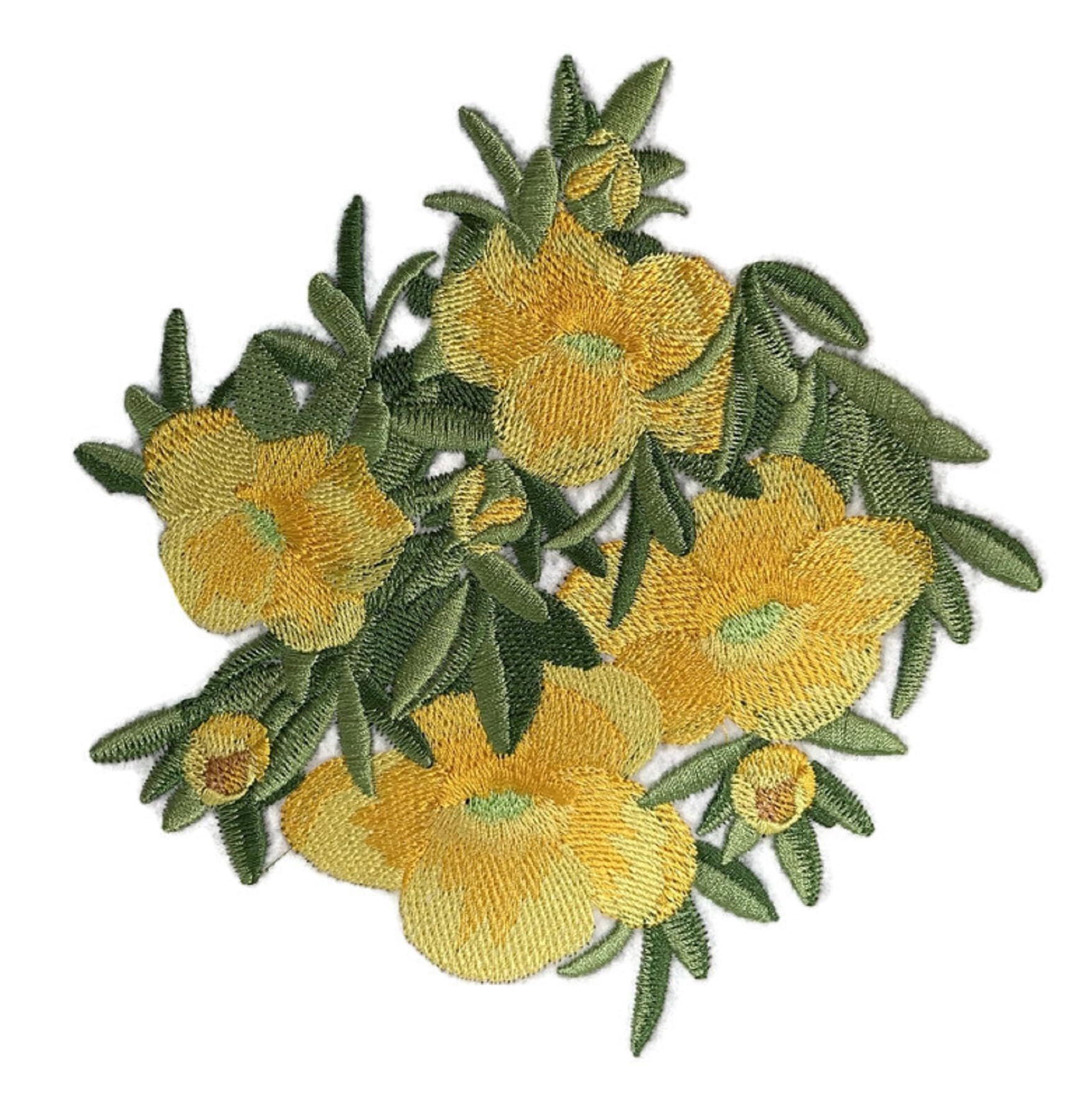 Bloom Buttercup Bunch Flower Embroidered Iron on/Sew Patch (6